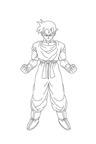 Son Gohan Is Ready For A Fight Coloring Page